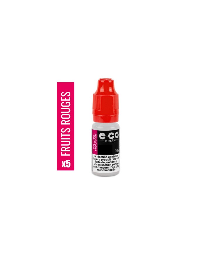 LOT DE 5 FLACONS FRUIT ROUGE  E-CG