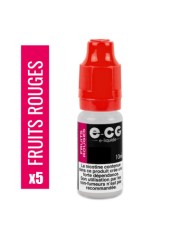 LOT DE 5 FLACONS FRUIT ROUGE  E-CG